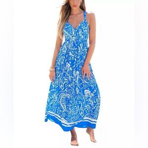 CUPSHE NWT Women's Sunny Daydream Paisley Maxi Beach Dress Size L